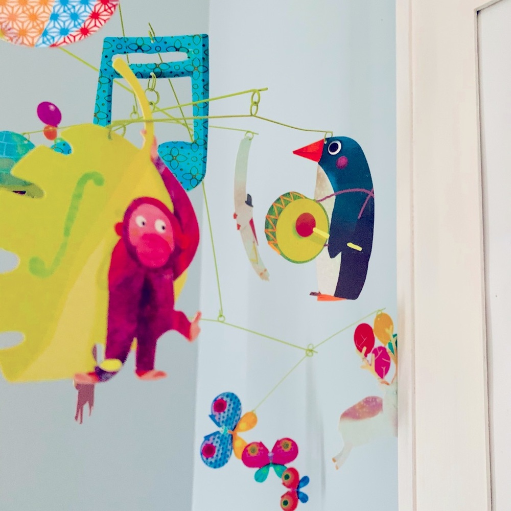 Mobile hanging animals playroom kids nursery baby